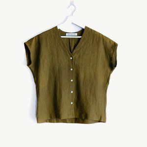 NWT Two Days Off linen Kaneko Top, size small